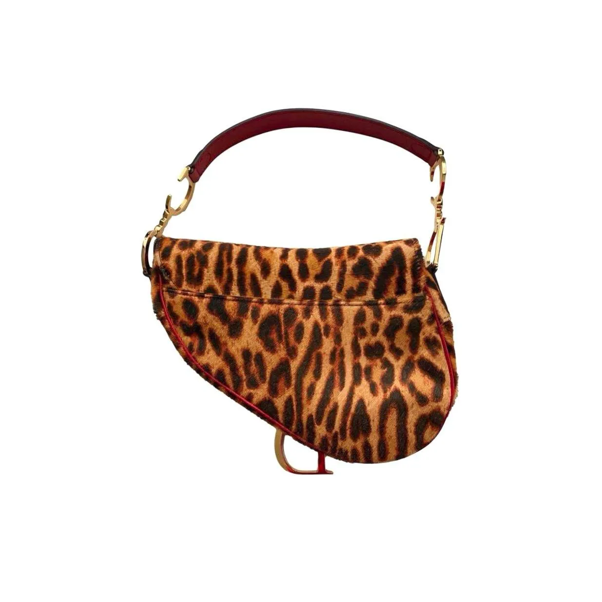 Dior Red Cheetah Saddle Bag