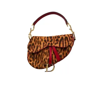 Dior Red Cheetah Saddle Bag