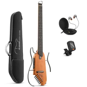 Donner Hush-I Ultra-Compact Travel Guitar, Mahogany