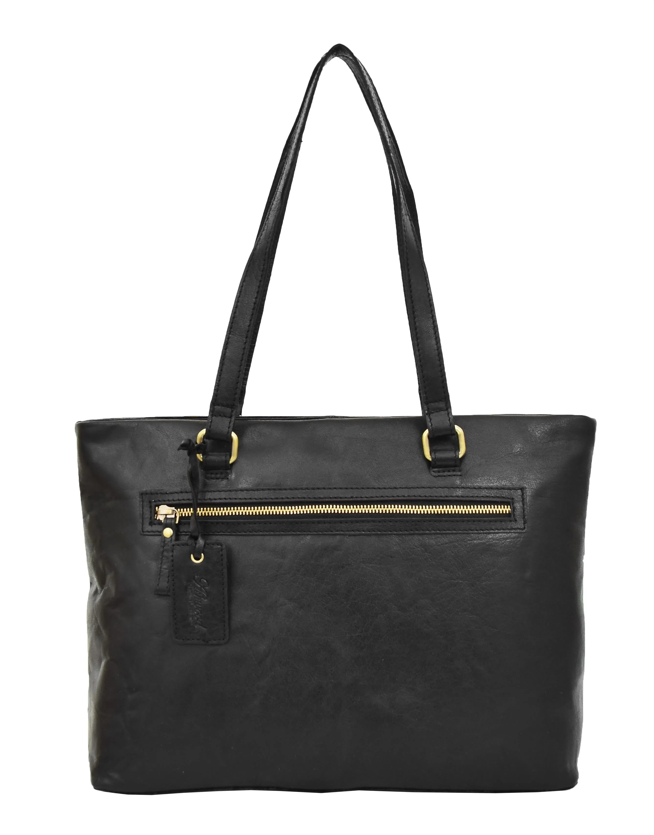 DR308 Women's Leather Classic Shopper Bag Black