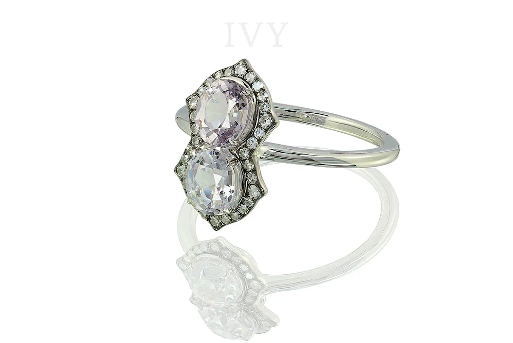 Duo Ring with Steel Grey Spinels and Diamonds