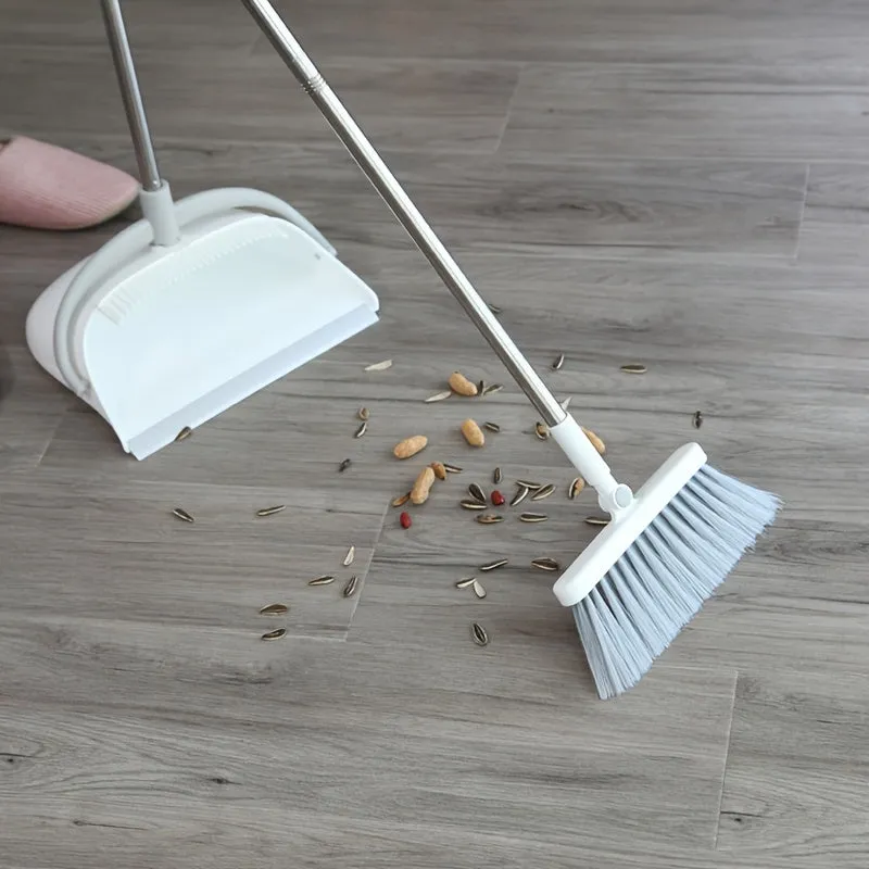 Dustpan and Broom Set - Household Cleaning Solution with Handheld Long Handle Broom