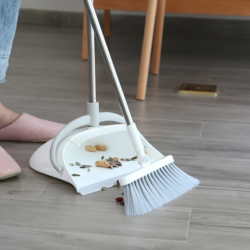 Dustpan and Broom Set - Household Cleaning Solution with Handheld Long Handle Broom