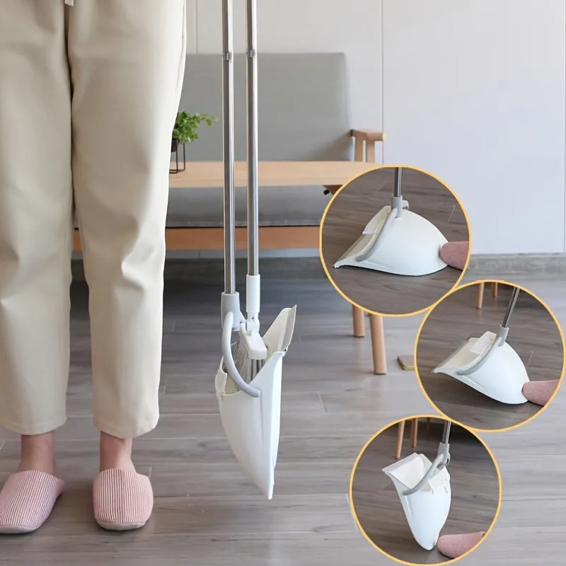 Dustpan and Broom Set - Household Cleaning Solution with Handheld Long Handle Broom