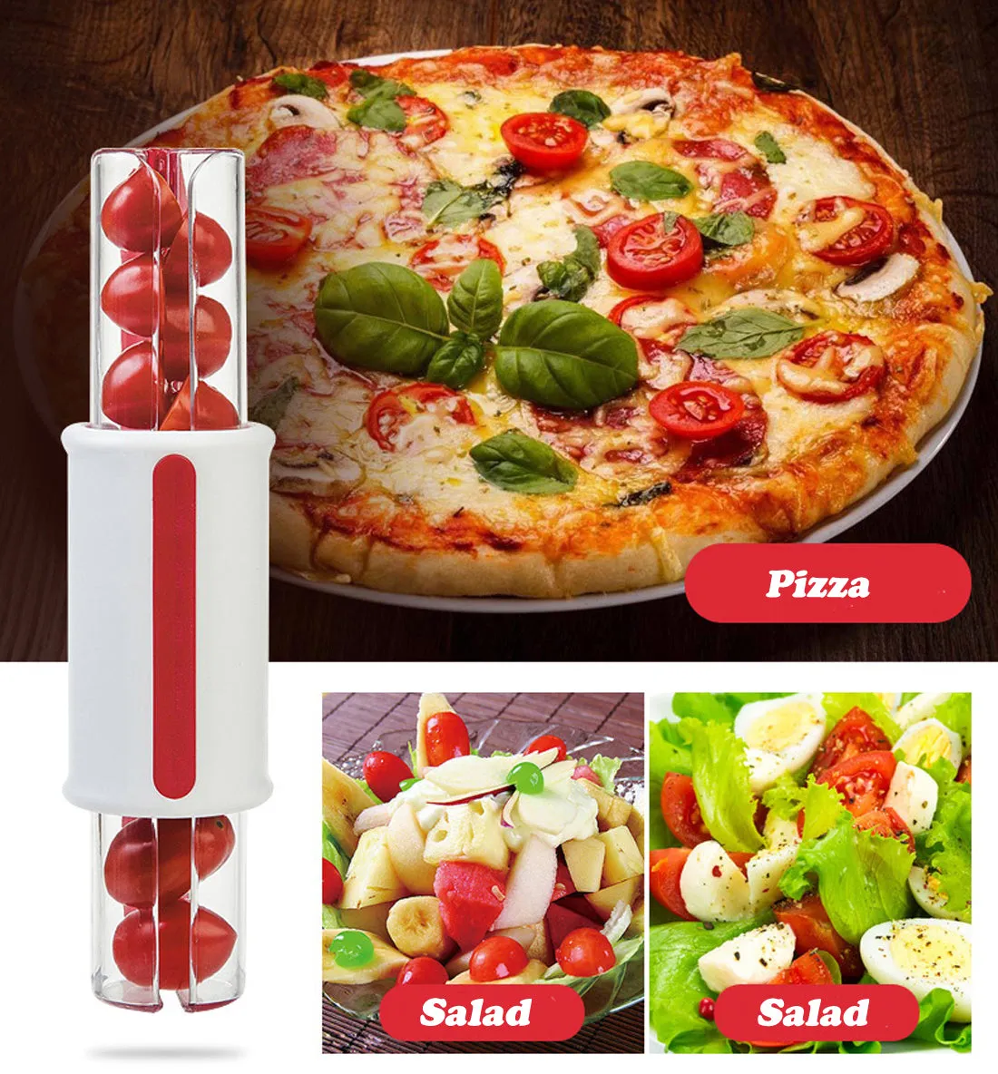 Easy Grape and Tomato Slicer. Zip, Lock and Slice