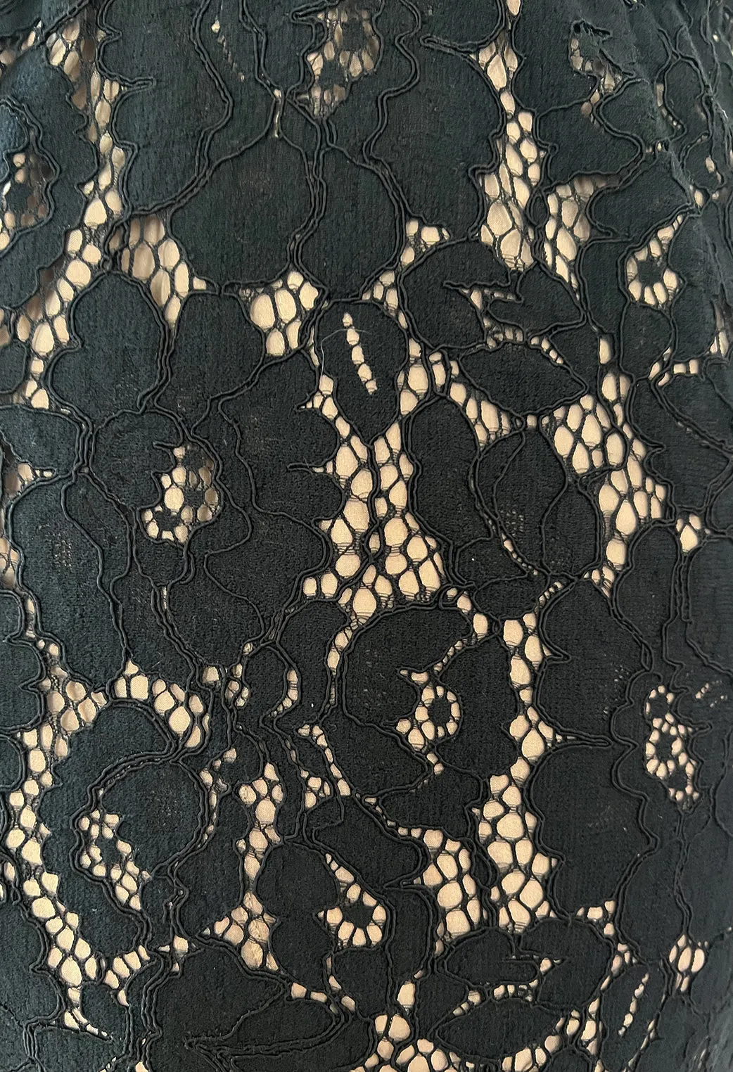 Easy to Wear 2010s Lanvin by Alber Elbaz Black Lace Illusion Dress w Button Front
