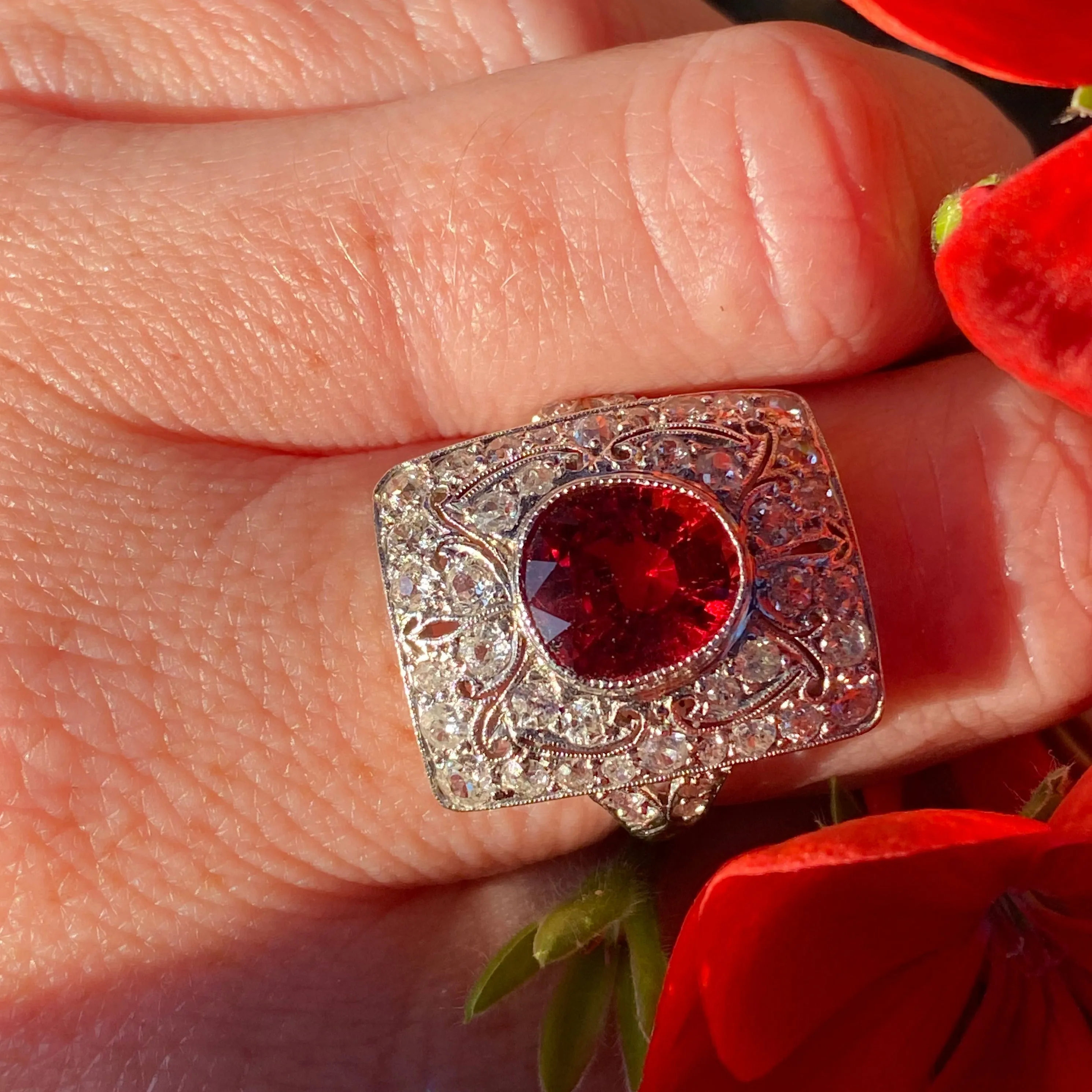 Edwardian Burmese Spinel Ring