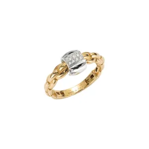 EKA Ring with diamonds in Yellow Gold by FOPE
