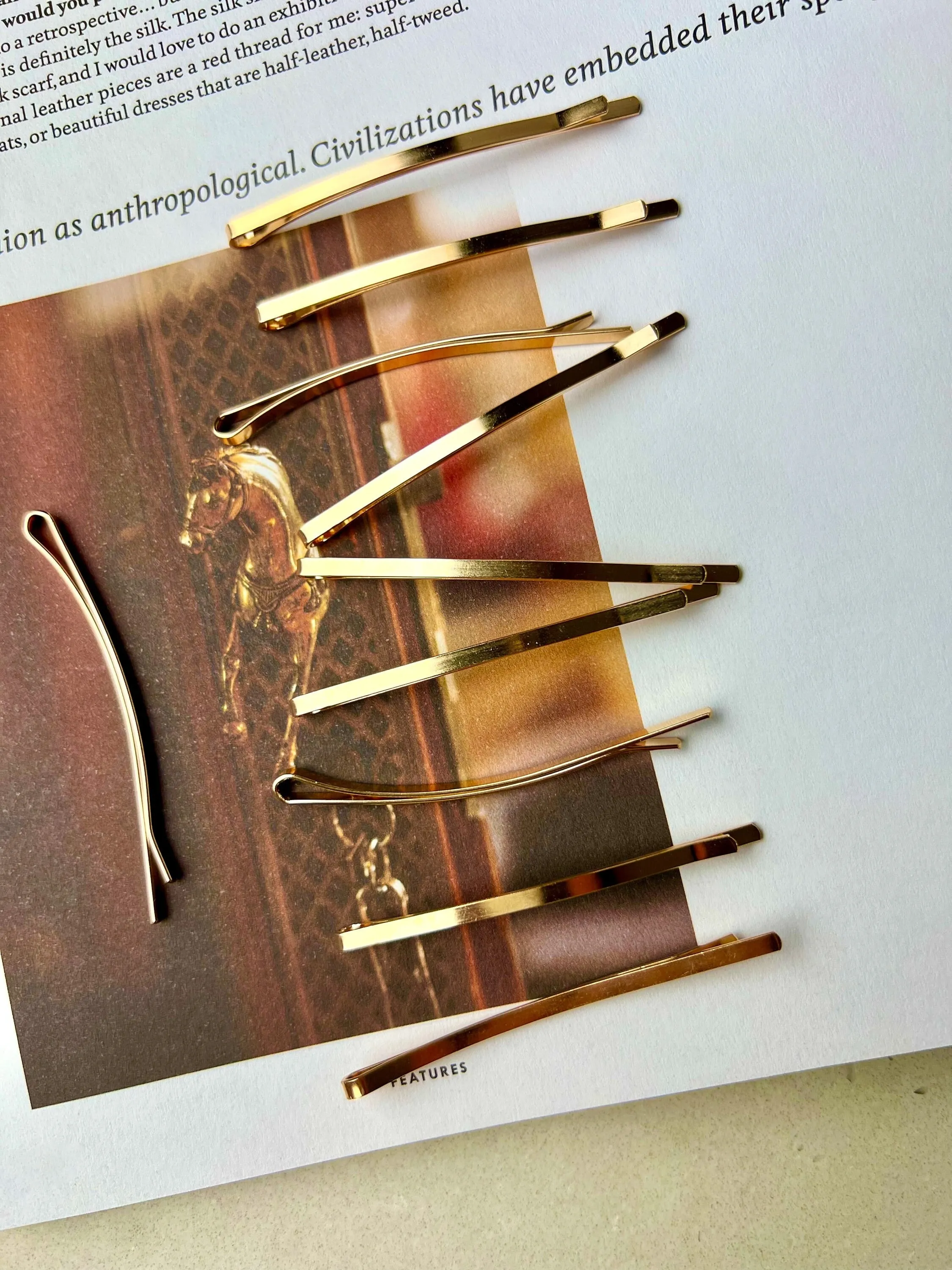 Elegant Baguette Cut Crystals Bobby Pin