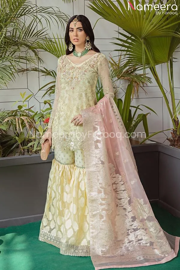 Elegant Dress Online Pakistani in Lime Color #PF186