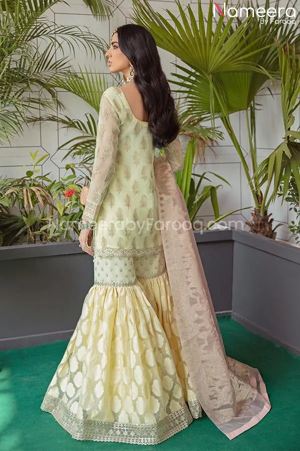 Elegant Dress Online Pakistani in Lime Color #PF186
