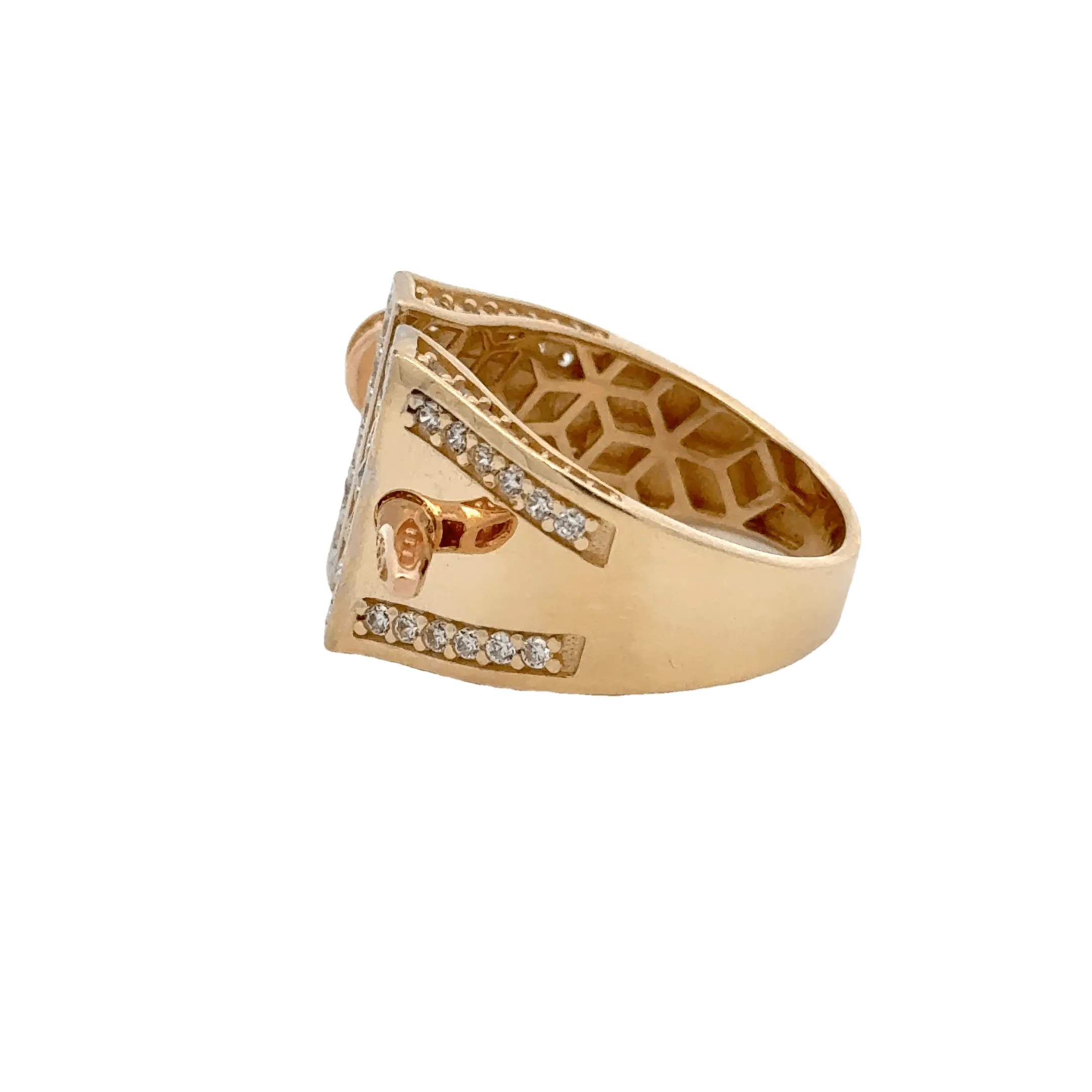 Elegant Dual-Tone CZ Ring 14k