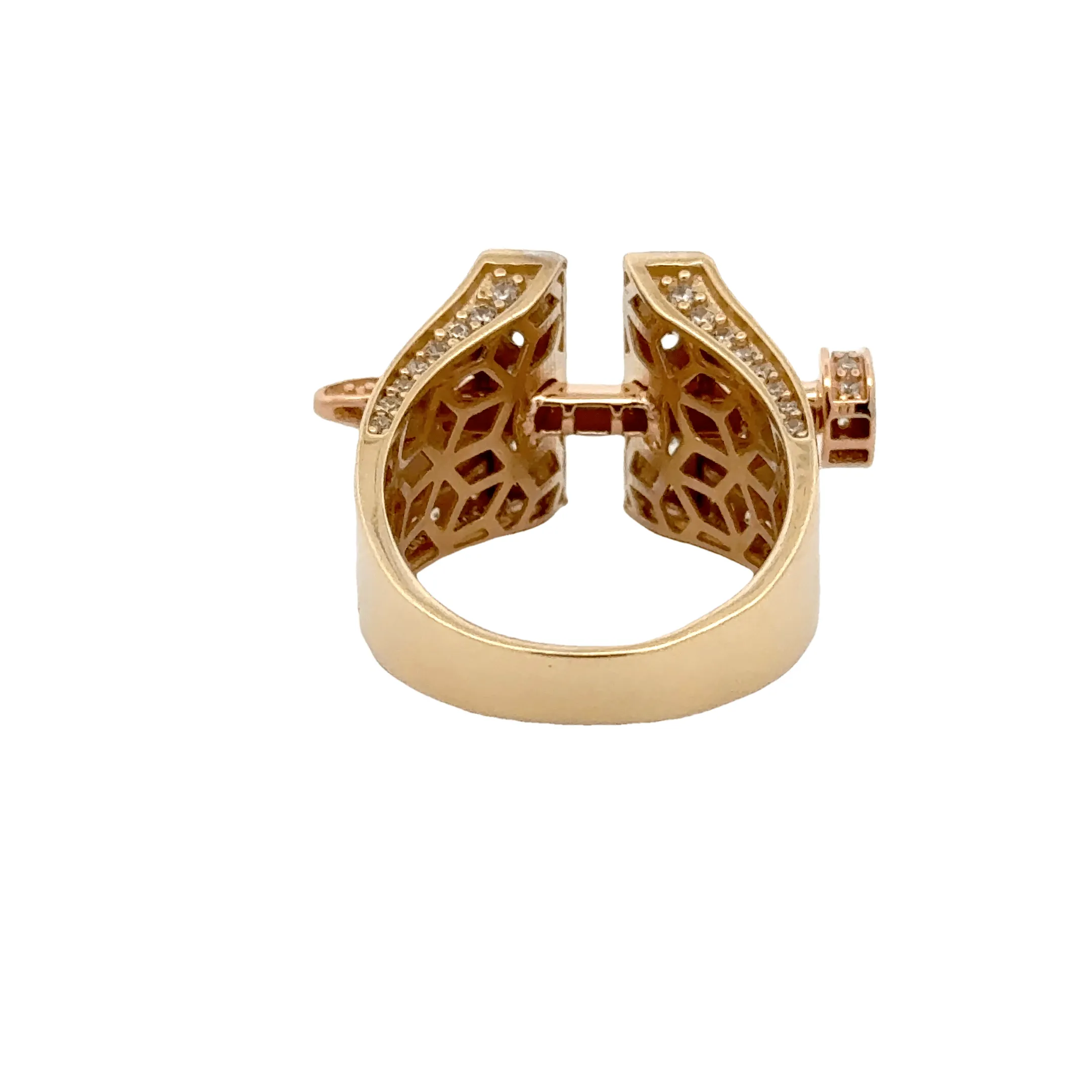 Elegant Dual-Tone CZ Ring 14k
