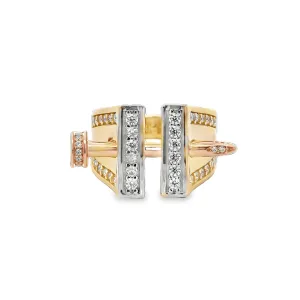 Elegant Dual-Tone CZ Ring 14k