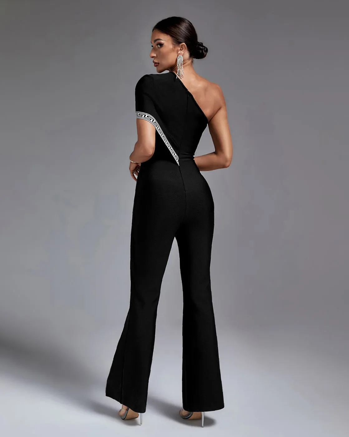 Elegant Goddess One Shoulder Bandage Jumpsuit