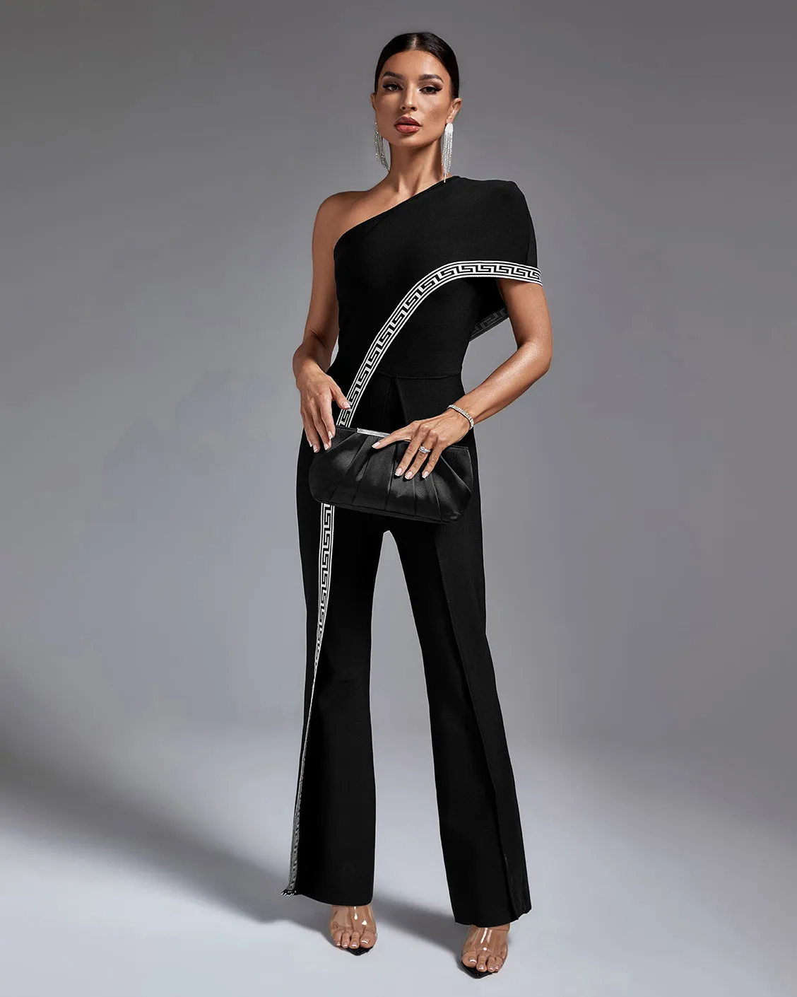 Elegant Goddess One Shoulder Bandage Jumpsuit