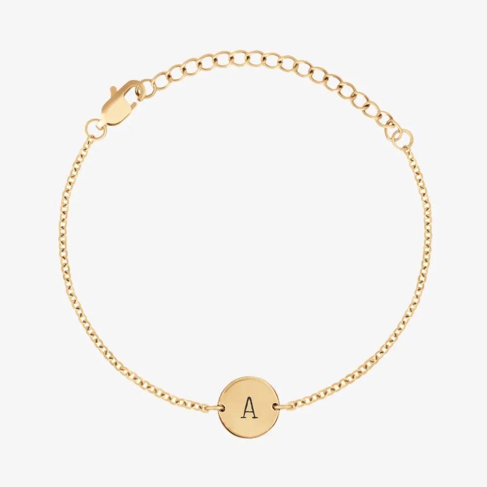 Elegant Initial Coin Bracelet