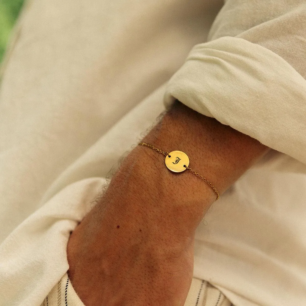 Elegant Initial Coin Bracelet