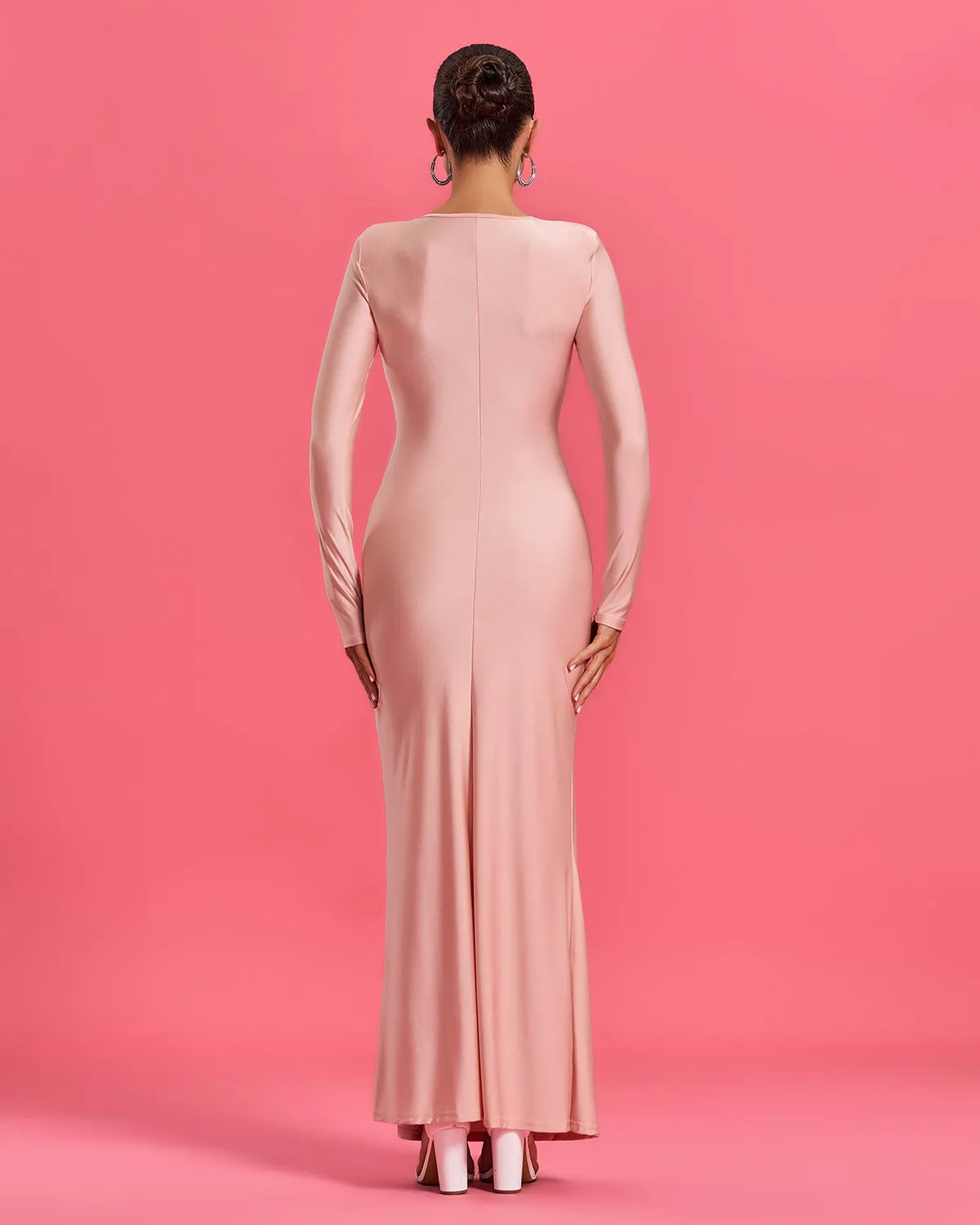 Elegant Knotted Waist Pleated Maxi Dress