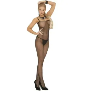 Elegant Moments Fishnet Bodystocking with Criss Cross Back