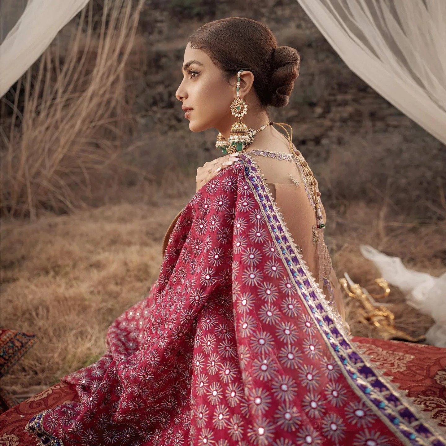 Elegant Pakistani Wedding Sharara Kameez Suit #PS858