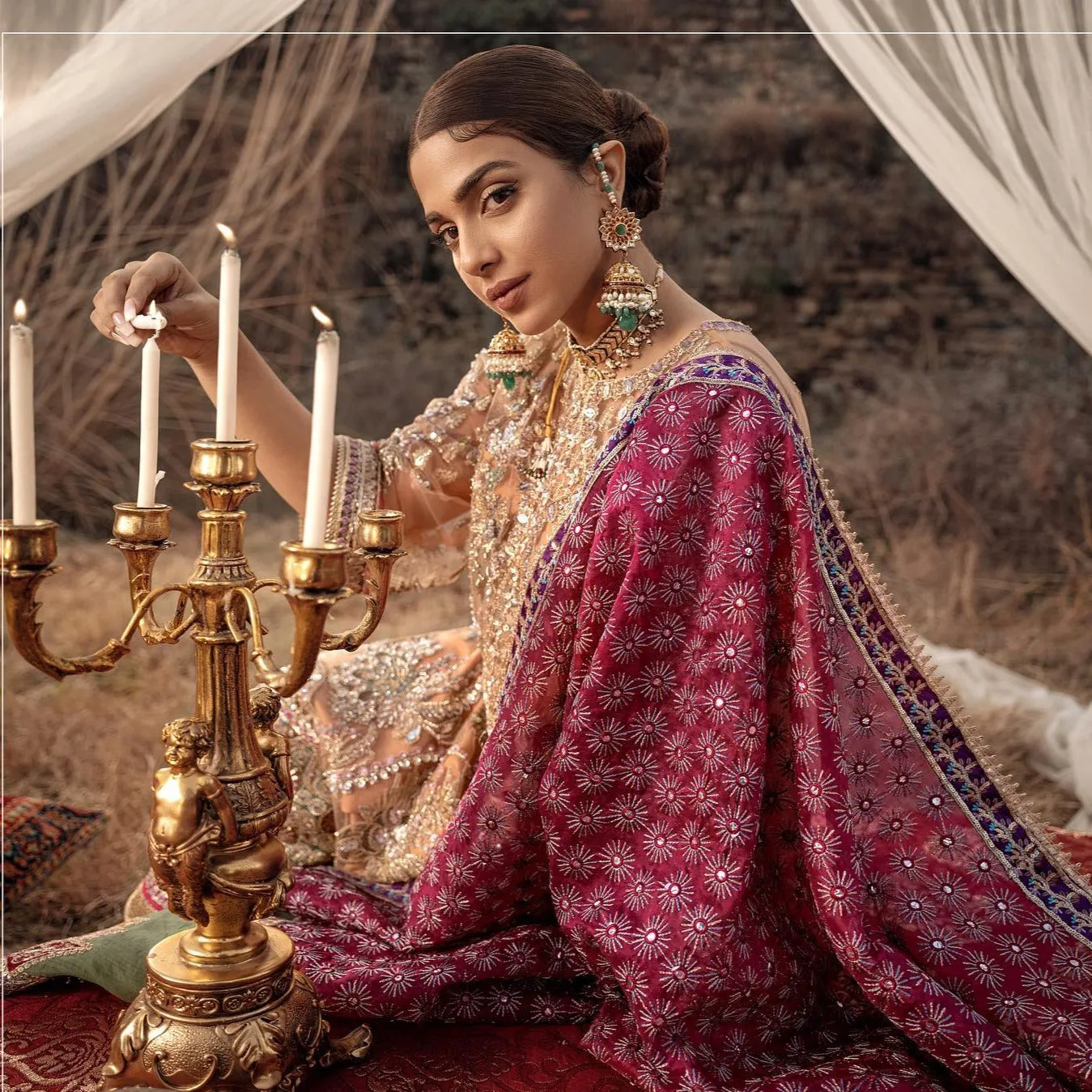 Elegant Pakistani Wedding Sharara Kameez Suit #PS858