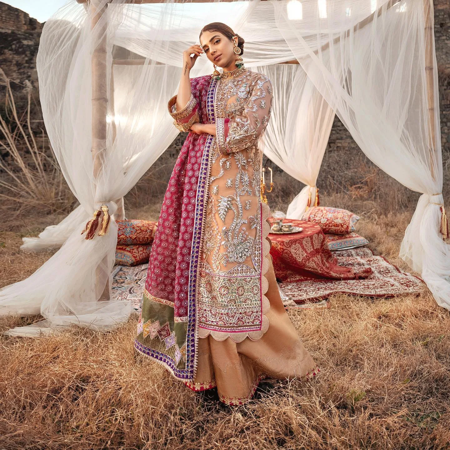 Elegant Pakistani Wedding Sharara Kameez Suit #PS858