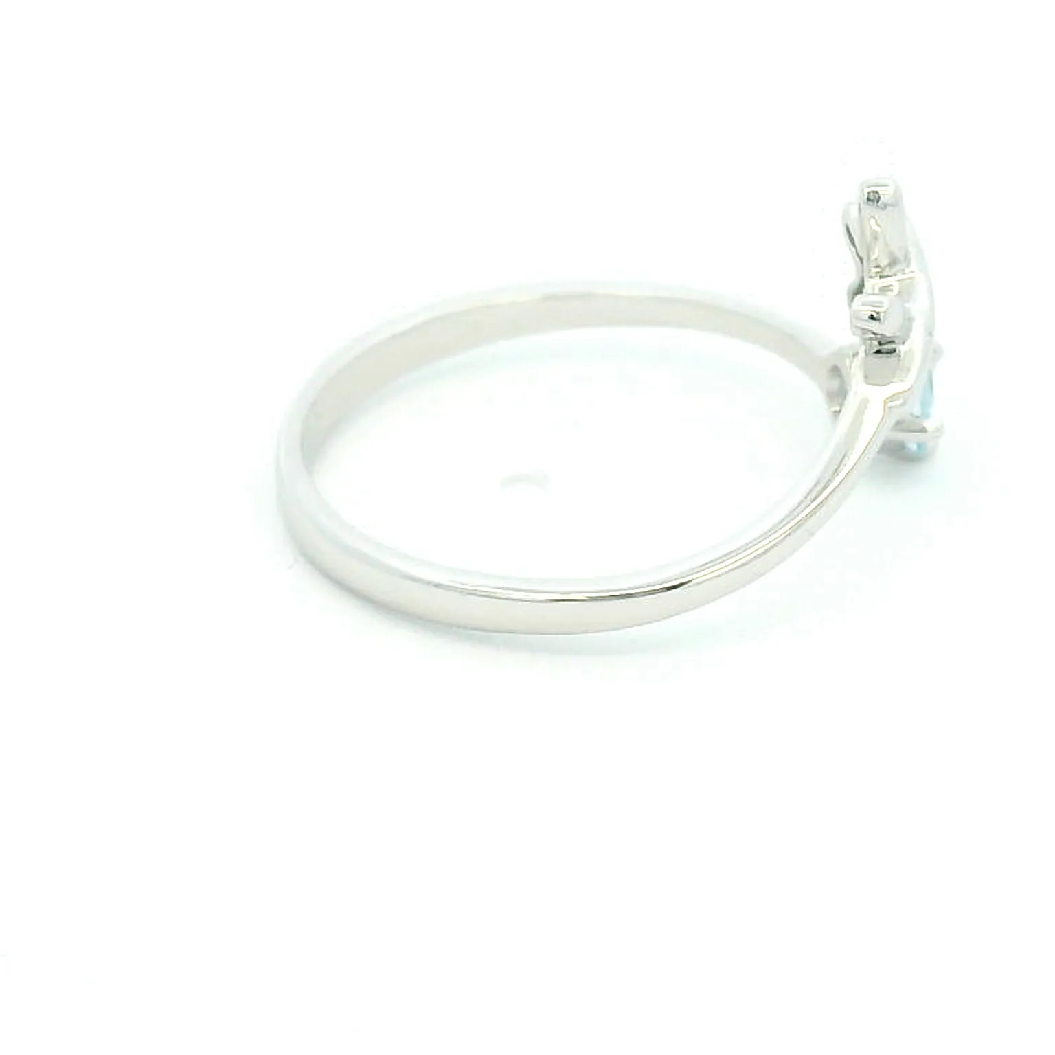 Elegant Pisces Aquamarine Ring in 10K White Gold