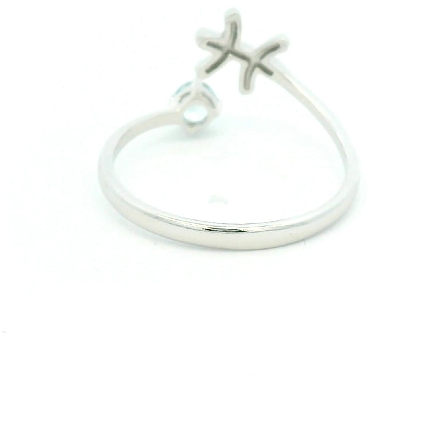 Elegant Pisces Aquamarine Ring in 10K White Gold