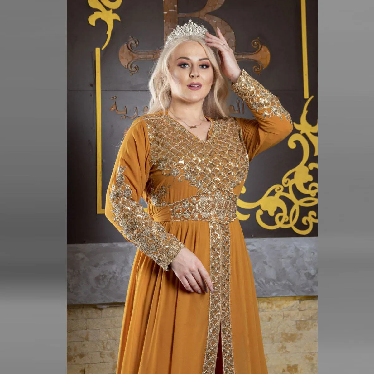 Elegant reception Chiffon Abaya, imported