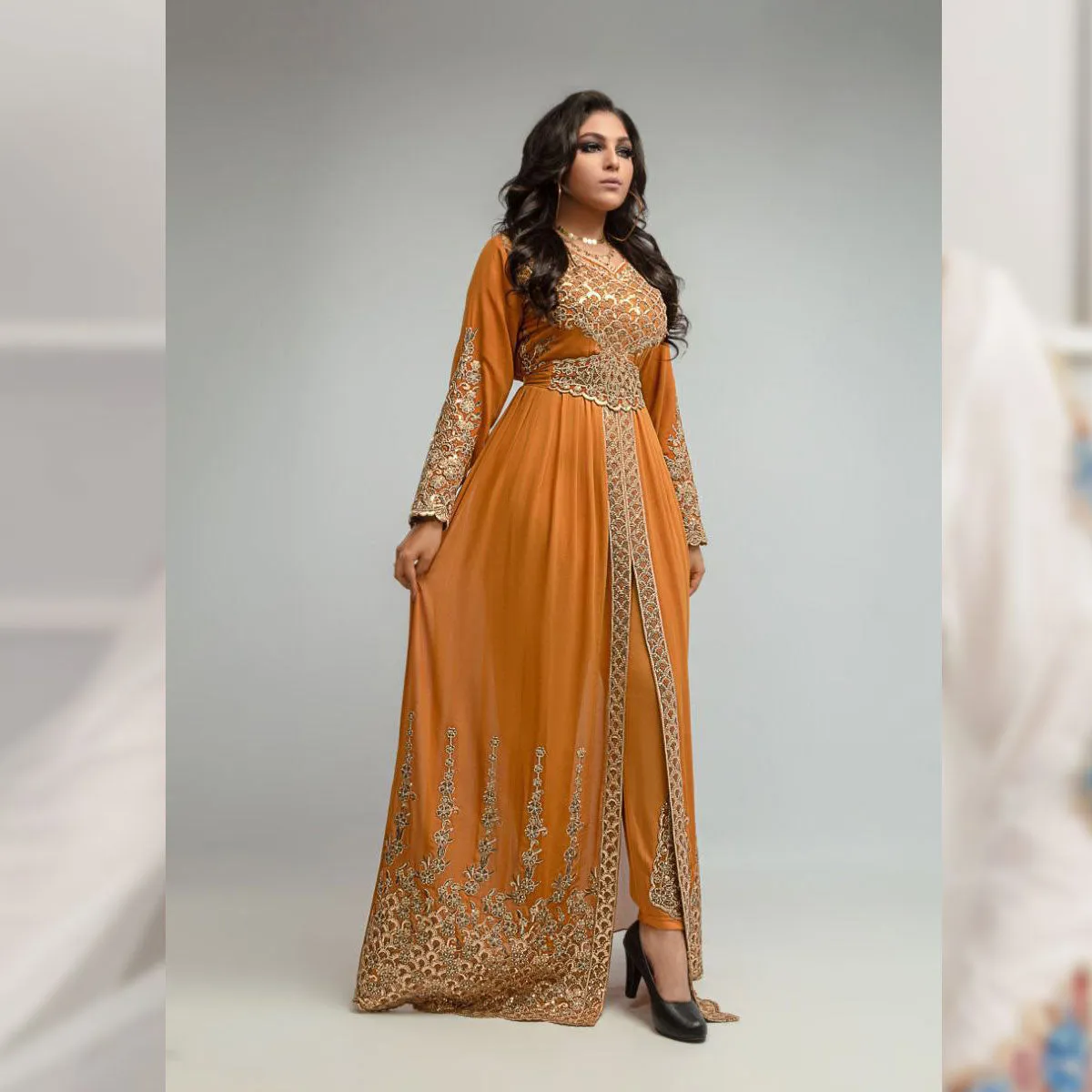 Elegant reception Chiffon Abaya, imported