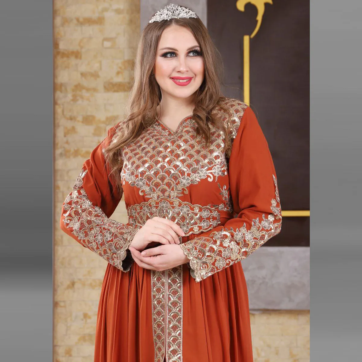 Elegant reception Chiffon Abaya, imported