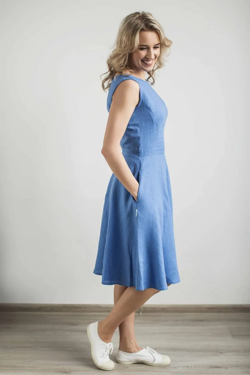 Elegant Sleeveless Linen Sundress