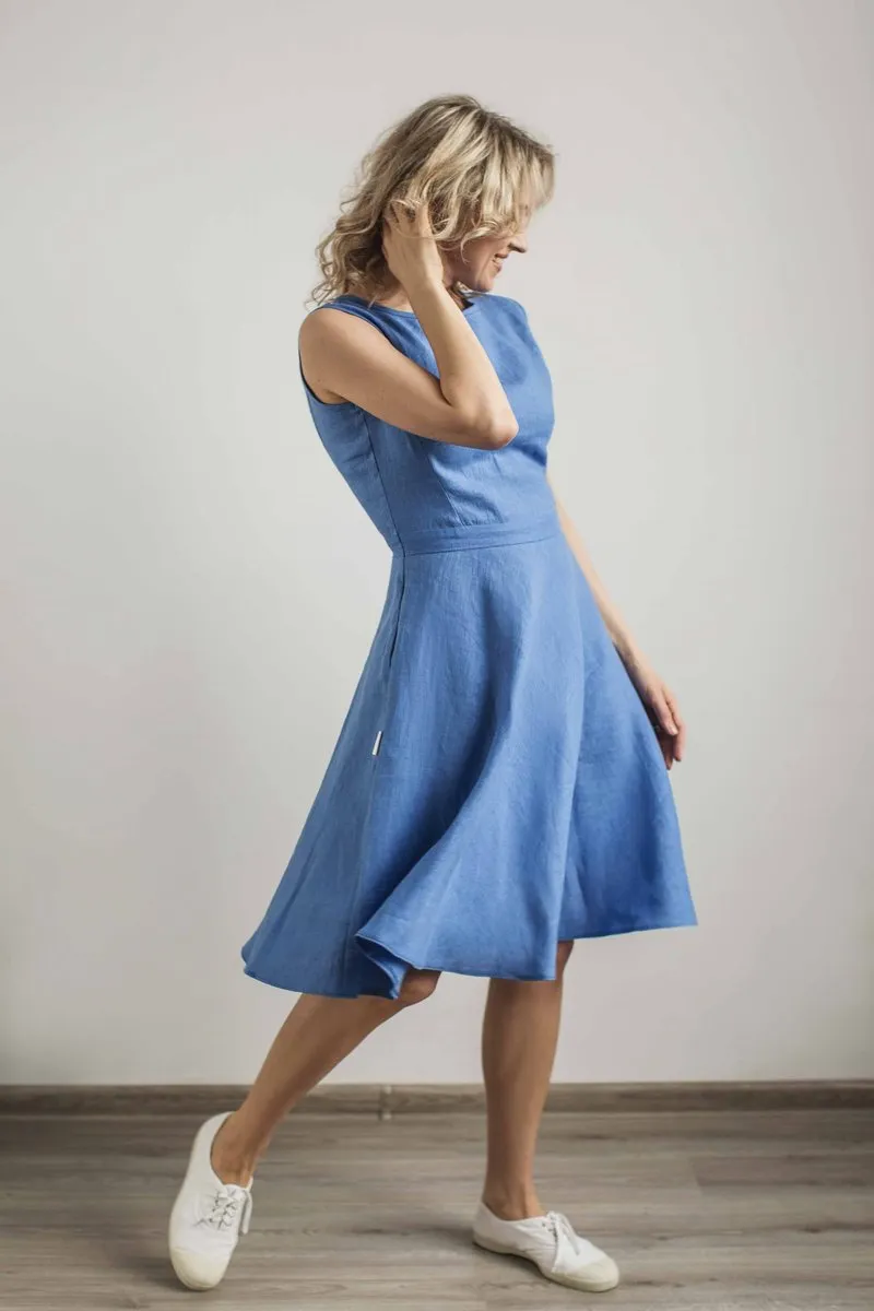 Elegant Sleeveless Linen Sundress