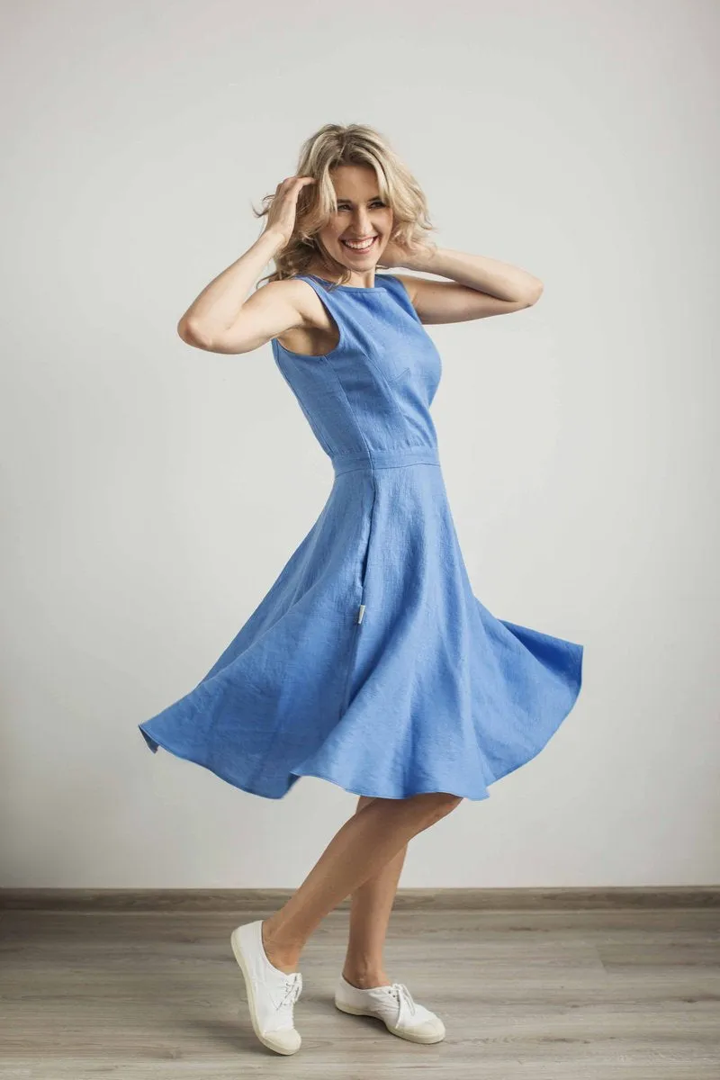 Elegant Sleeveless Linen Sundress