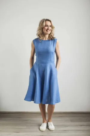 Elegant Sleeveless Linen Sundress