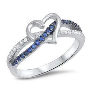 Elegant Thin Blue Line Heart Ring