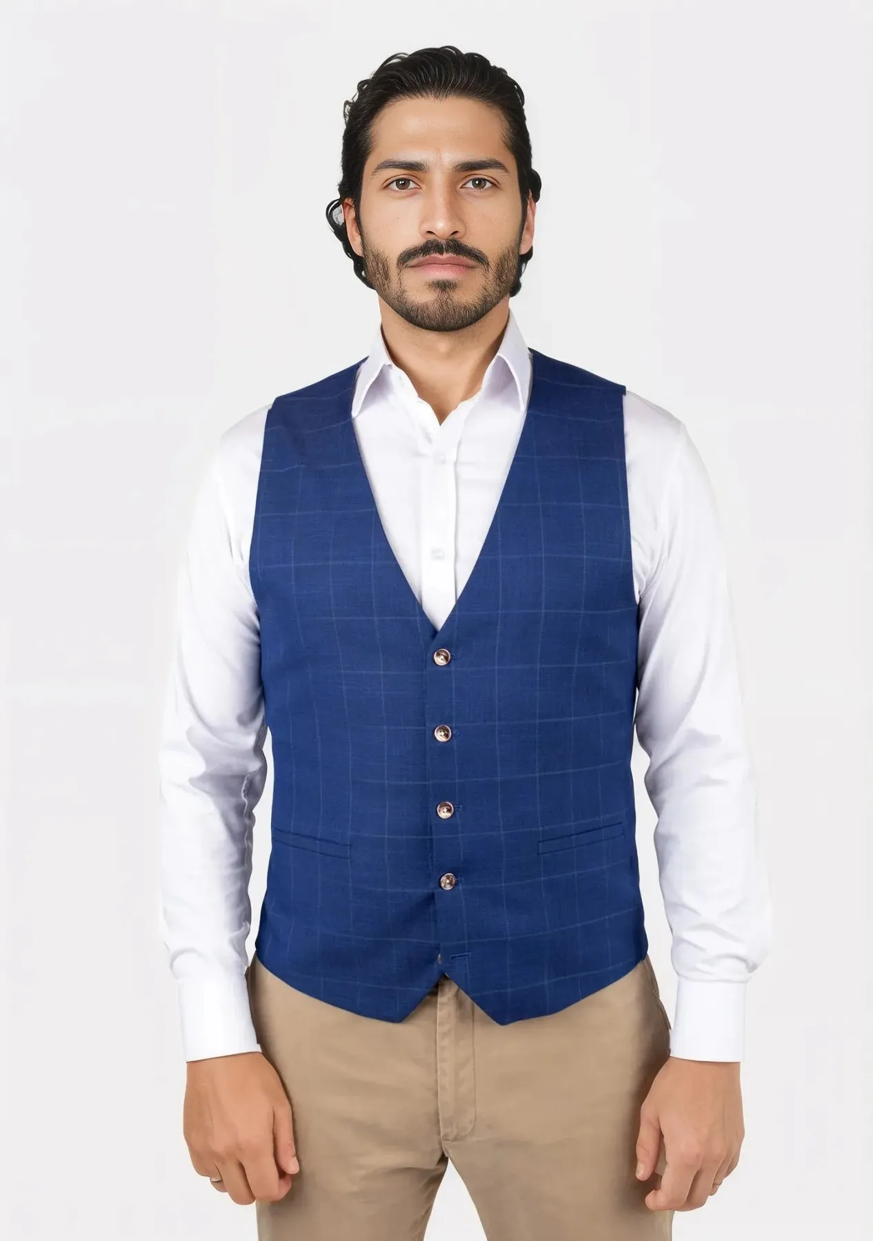 Empire Blue Windowpane Vest