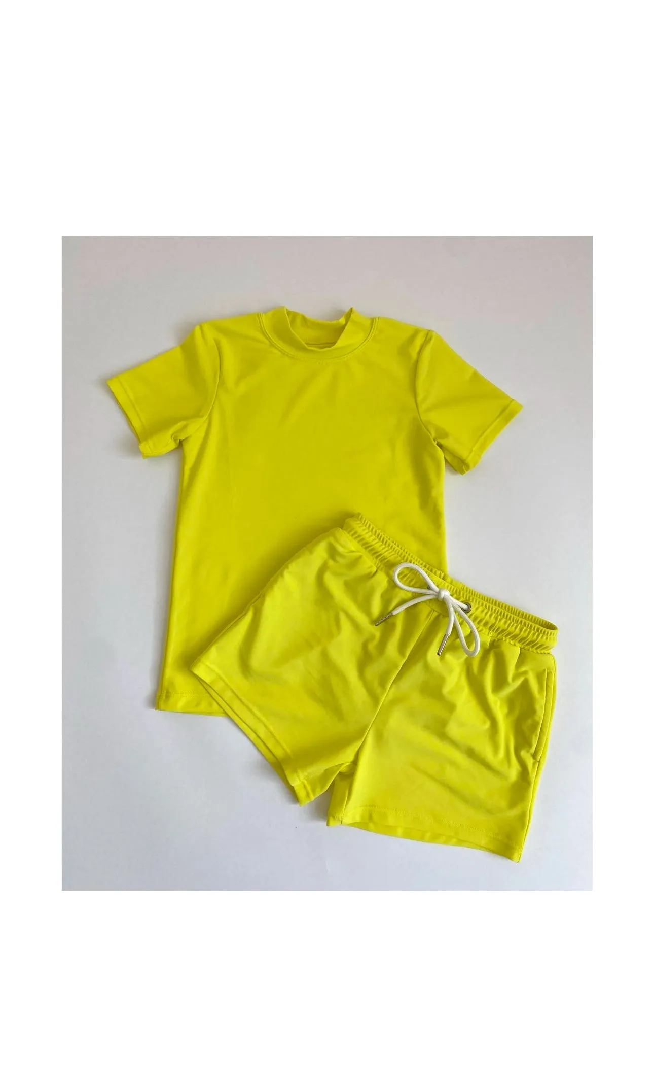 Enci Lemon UPF50  Boys Swim trunks and Rashguard Top