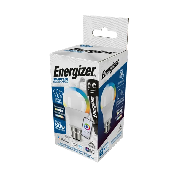 Energizer Smart S18459 9.2W 806lm B22 BC GLS Colour Changing Boxed