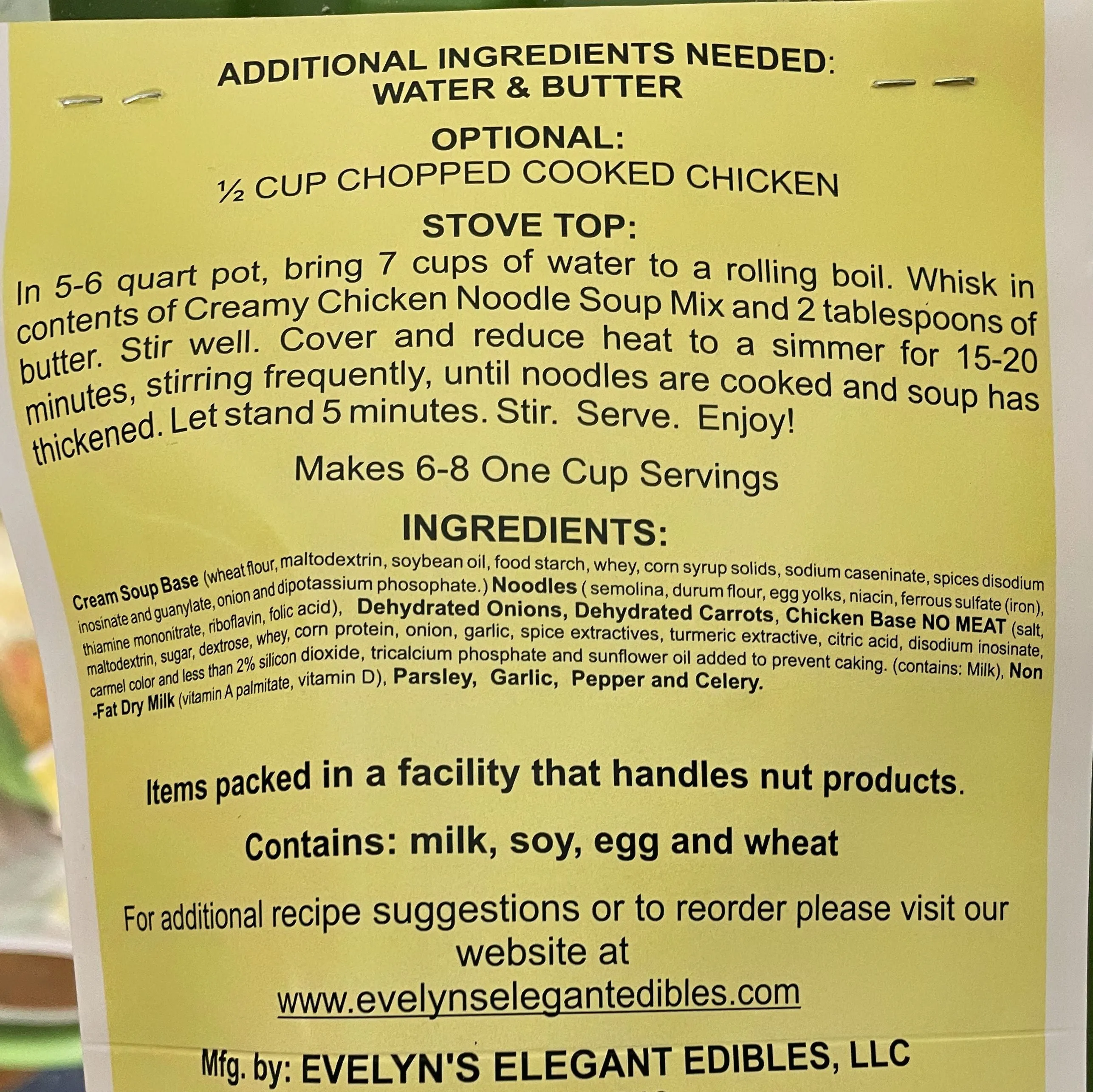 Evelyn's Elegant Edibles Creamy Chicken Noodle Soup Mix