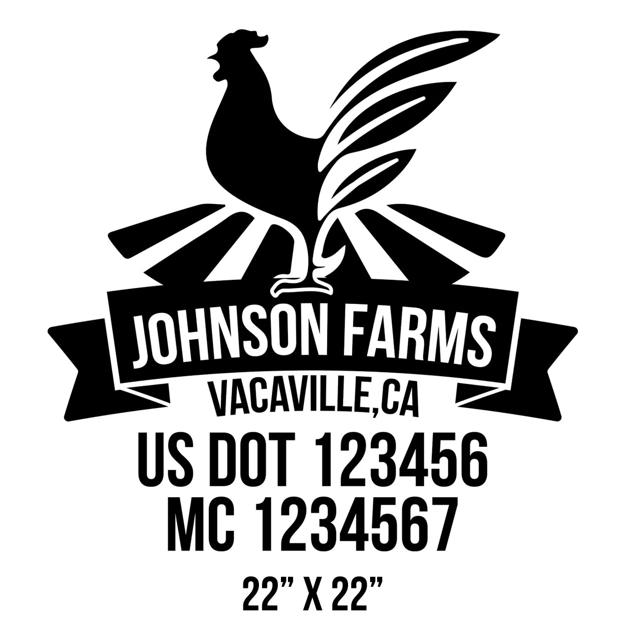 Farm Company Name Truck Decal (USDOT), 2 Pack