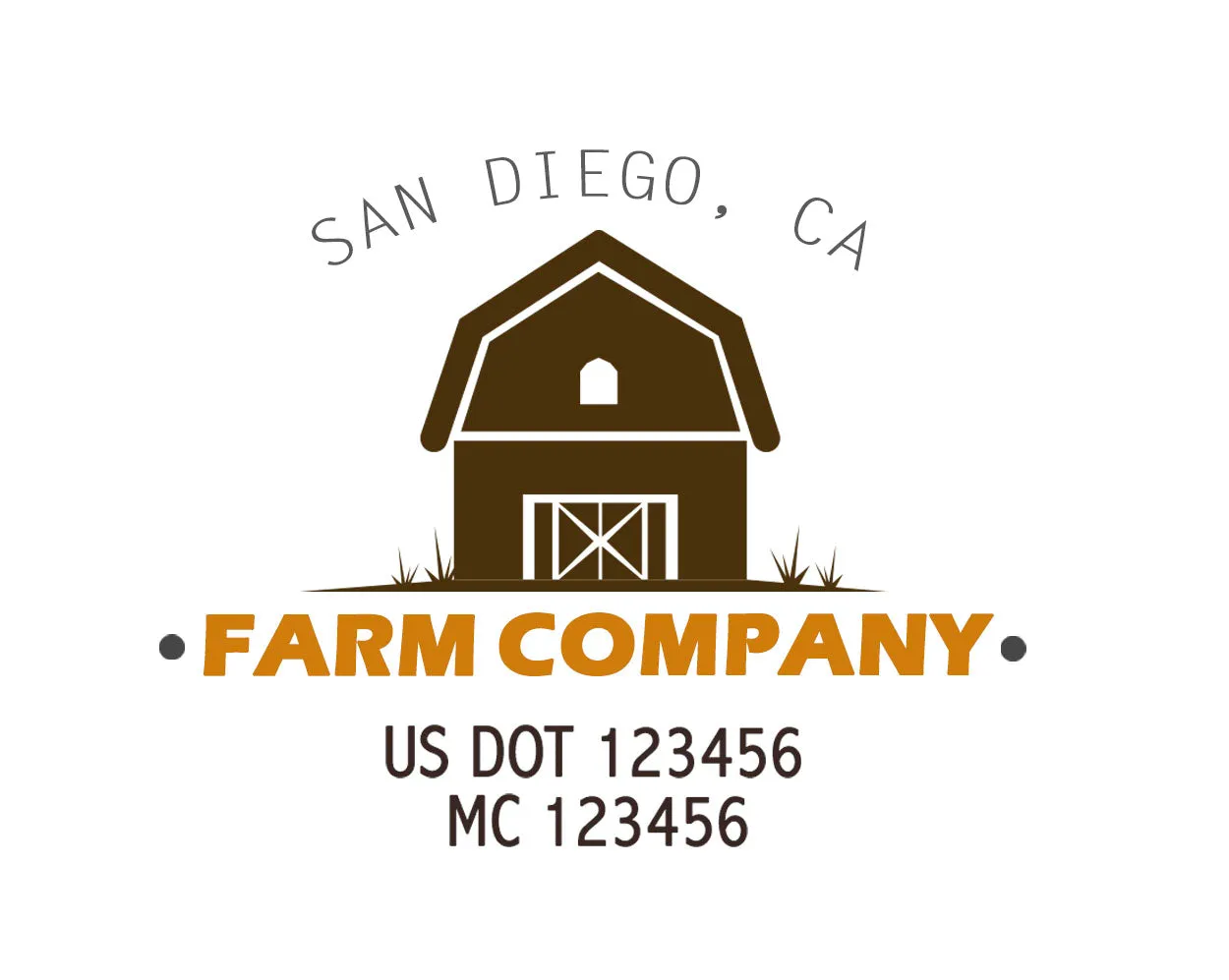 Farm Company Name Truck Decal (USDOT), 2 Pack