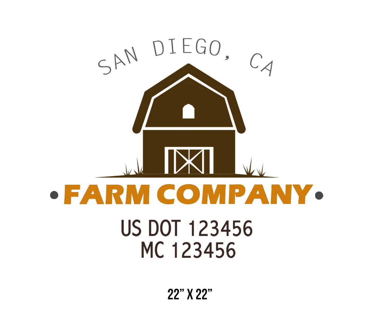 Farm Company Name Truck Decal (USDOT), 2 Pack