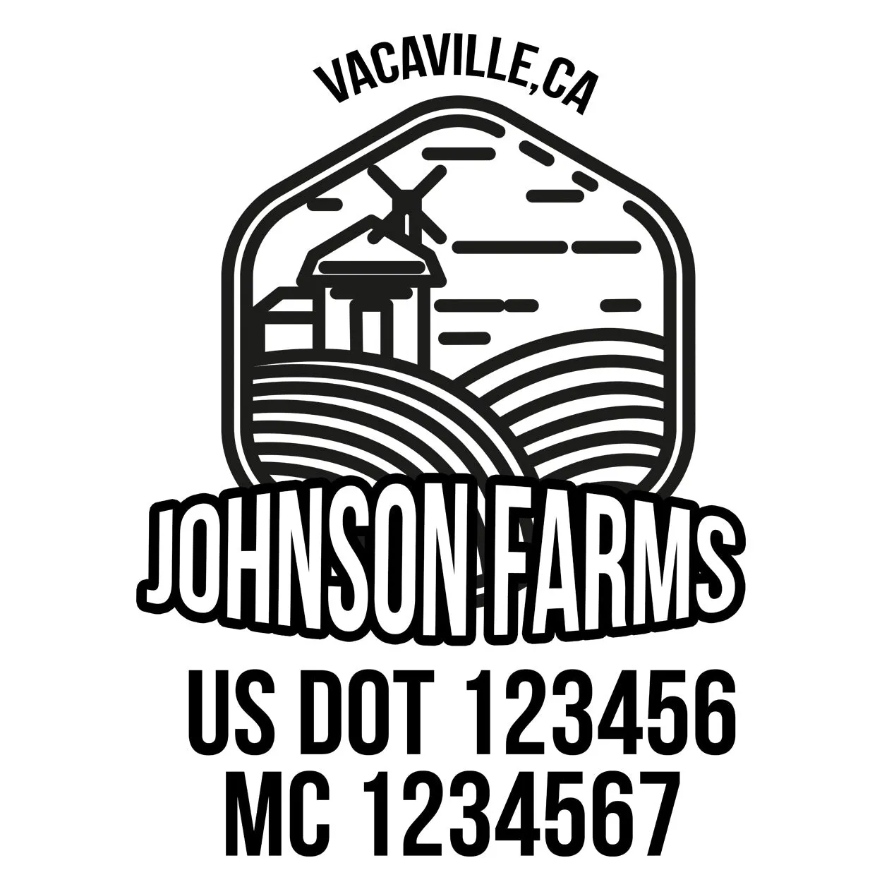 Farm Company Name Truck Decal (USDOT), 2 Pack