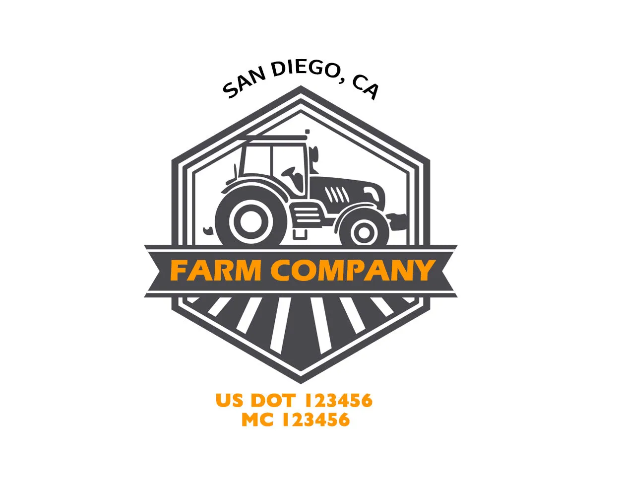 Farm Company Name Truck Decal (USDOT), 2 Pack