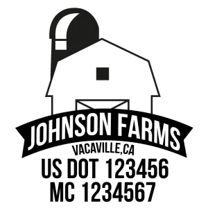 Farm Company Name Truck Decal (USDOT), 2 Pack