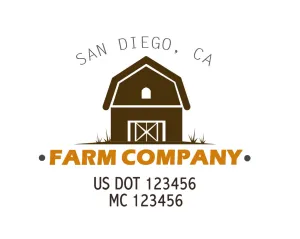 Farm Company Name Truck Decal (USDOT), 2 Pack