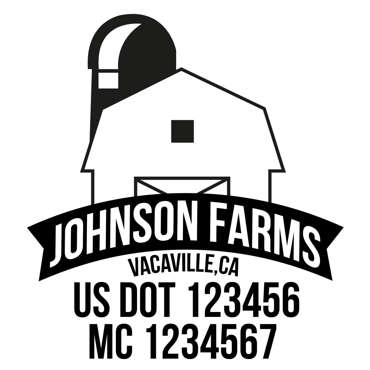 Farm Company Name Truck Decal (USDOT), 2 Pack