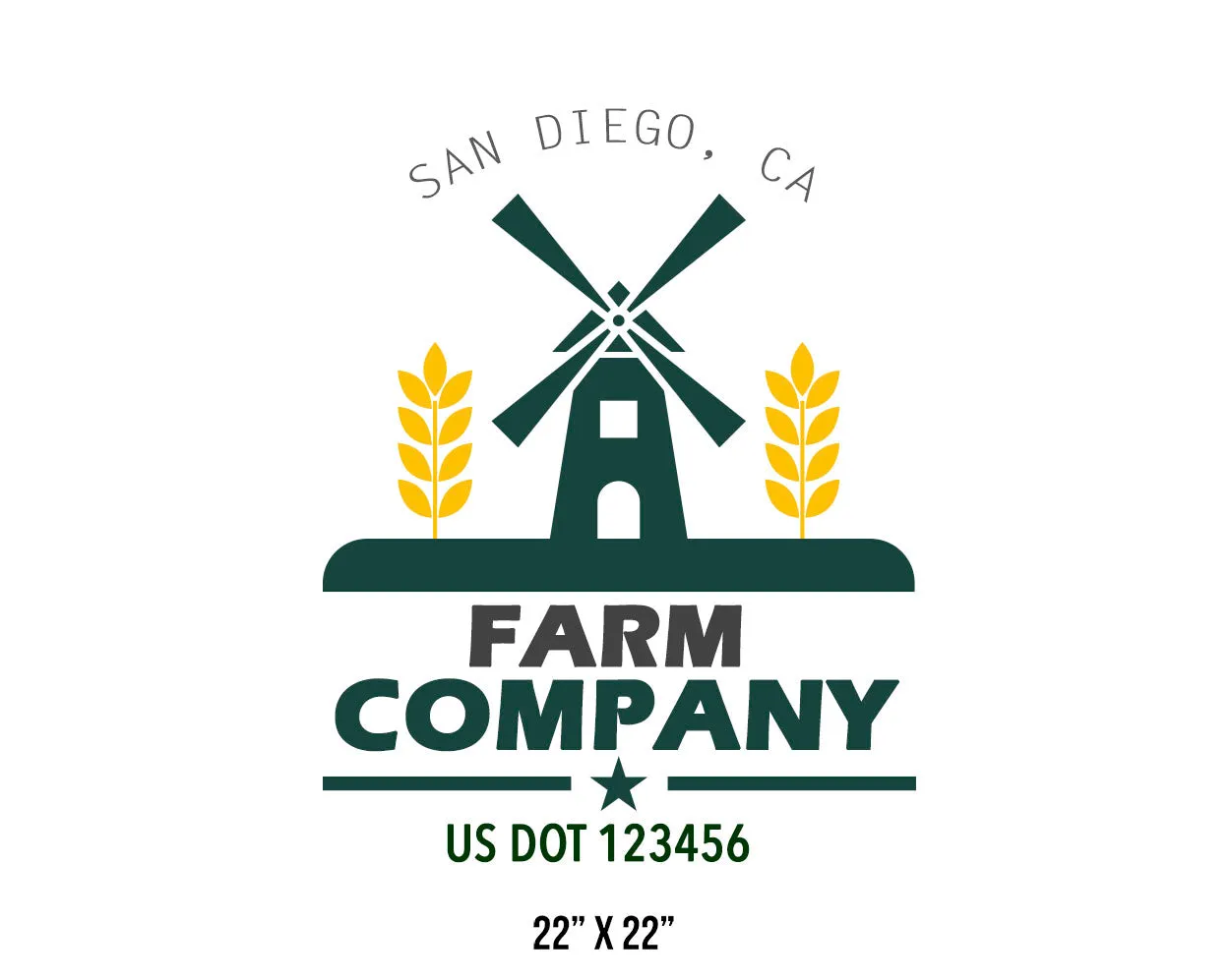 Farm Company Name Truck Decal (USDOT), 2 Pack